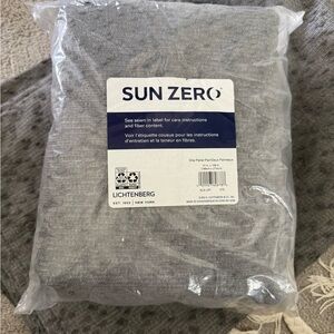 Sun Zero Steel Gray Blackout 4 Curtain Panels